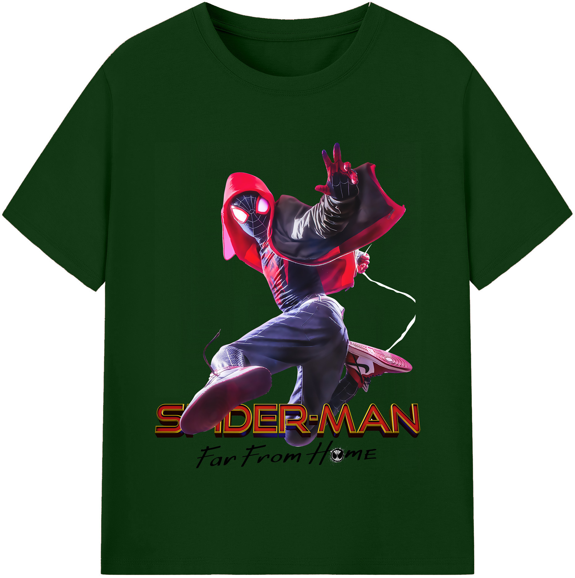 Spider Man スパイダーマン 綿100％半袖Tシャツ（フロントプリント）